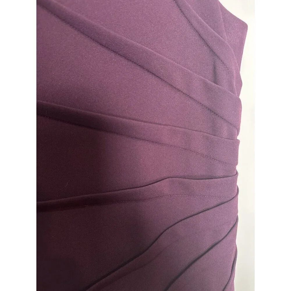 Calvin Klein Sheath Dress Size 12 Purple Pleated Party Work Career - Picture 2 of 6
